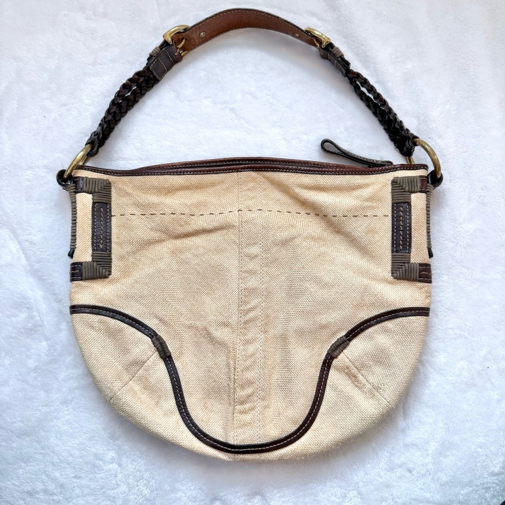 Coach Y2K 2006 Handbag Woven Angora Boho Large Shoulder Bag Purse 4711 FLAWS